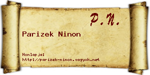 Parizek Ninon névjegykártya